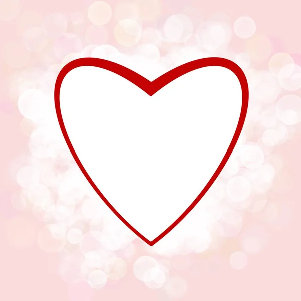 Heart Shaped Illustration Valentine Day Card Bokeh Background — Stock Fotó