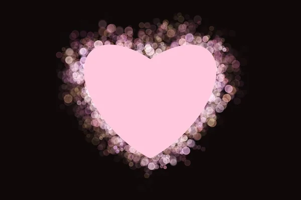 Heart Shaped Illustration Valentine Day Card Bokeh Background — Foto de Stock