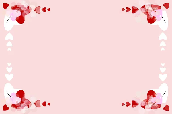 Heart Shaped Illustration Valentine Day Card Bokeh Background — Photo