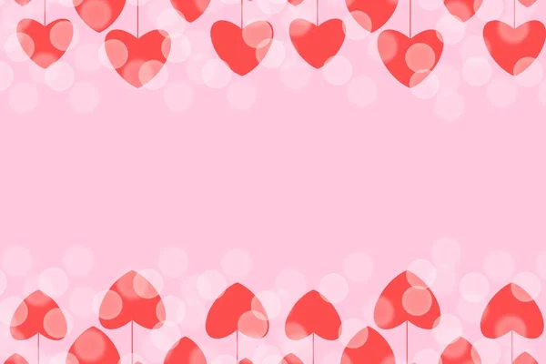 Heart Shaped Illustration Valentine Day Card Bokeh Background — Stock Photo, Image