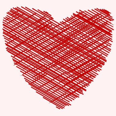 Kalp şeklinde illüstrasyon, Sevgililer Günü için kalp kartı ya da geçmiş 