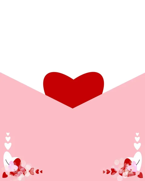 ハート型イラスト バレンタインデー用ハートカードまたは背景 — ストック写真