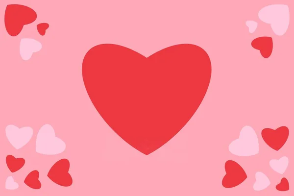 Heart Shaped Illustration Heart Card Valentine Day Background — ストック写真