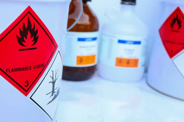 Símbolo Líquido Inflamable Tanque Químico Químico Industria —  Fotos de Stock