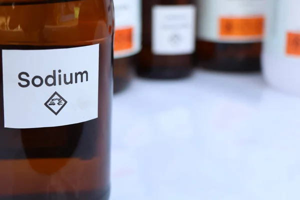 Sodium Bottle Chemical Laboratory Industry — Foto Stock