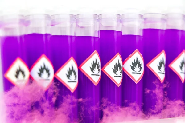 Flammable Chemicals Test Tubes Flammable Symbol — ストック写真