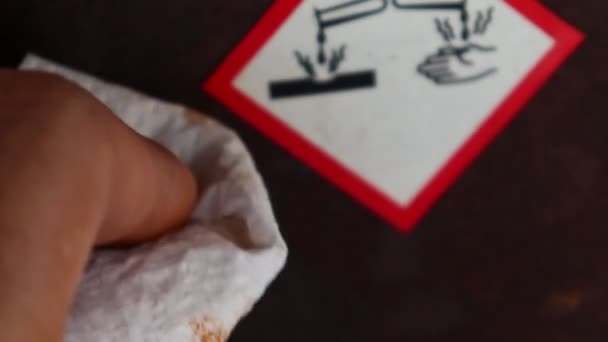 Красная Ржавчина Старой Металлической Поверхности Коррозионный Химический Символ — стоковое видео