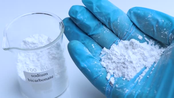 Sodium Bicarbonate Used Laboratory Industry — Stock Video
