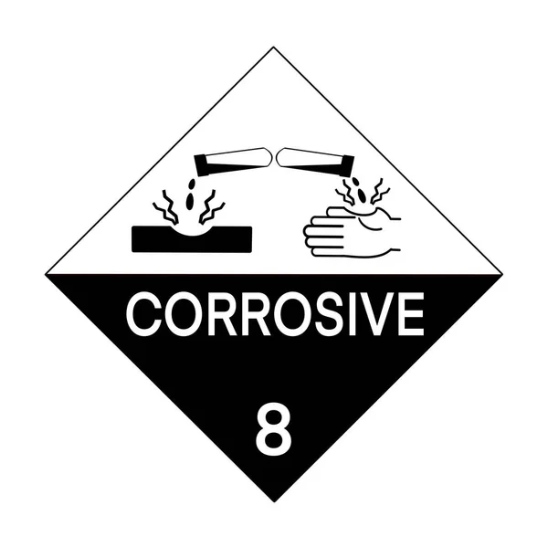 Símbolo Corrosivo Usado Para Alertar Perigos Símbolos Usados Indústria Laboratório — Fotografia de Stock