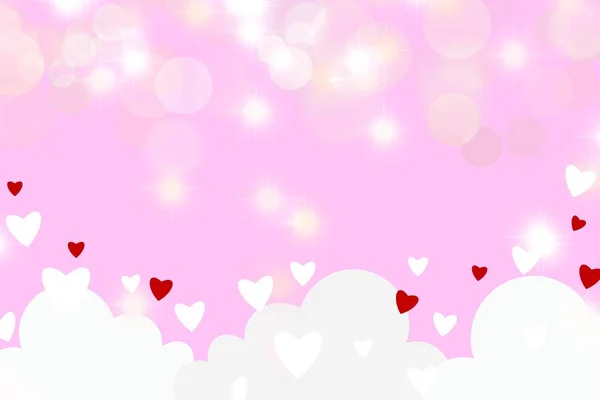 Heart Shaped Illustration Card Bokeh Background Love Background — Stockfoto