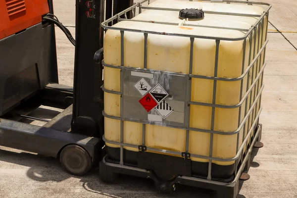 Warning Symbol Chemical Hazard Chemical Container Chemical Factory — Foto de Stock