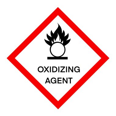Oxidizing agent symbol is used to warn of hazards, Symbols used in industry or laboratory 