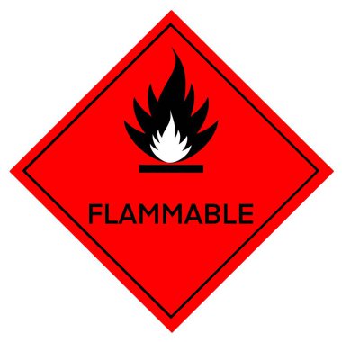 Yanıcı sembol, sanayi veya laboratuarda kullanılan tehlikelere karşı uyarıda kullanılır. 