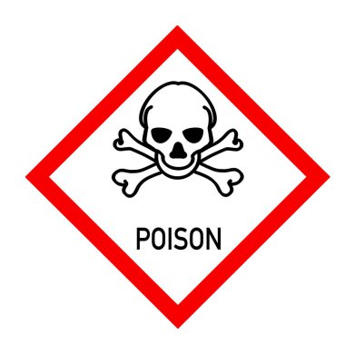 Toxic  symbol is used to warn of hazards, Symbols used in industry or laboratory 