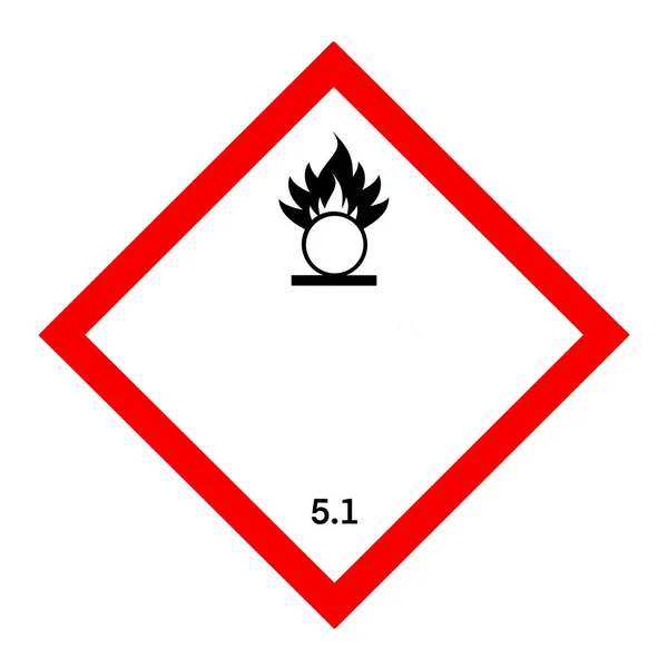 Símbolo Agente Oxidante Usado Para Alertar Dos Perigos Símbolos Usados — Fotografia de Stock