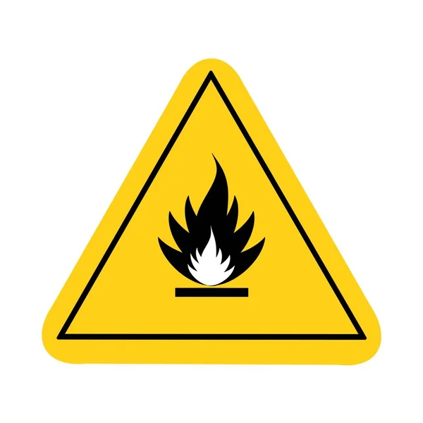 Hořlavý Symbol Používá Varování Před Nebezpečím Symboly Používané Průmyslu Nebo — Stock fotografie