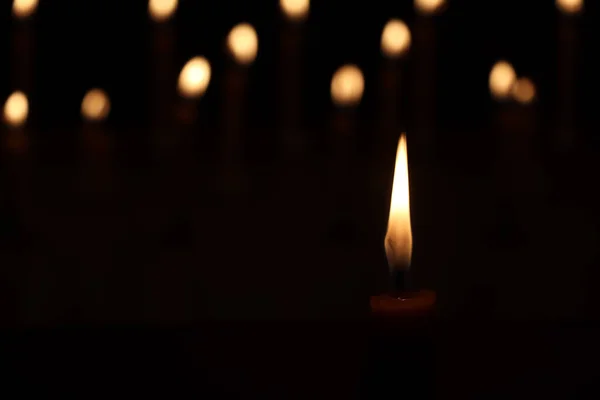 Kerzenlicht Dunkeln Ritual Oder Glaube Kerzenlicht Hintergrund — Stockfoto
