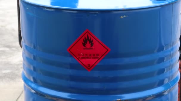 Símbolo Aviso Para Perigo Químico Recipiente — Vídeo de Stock