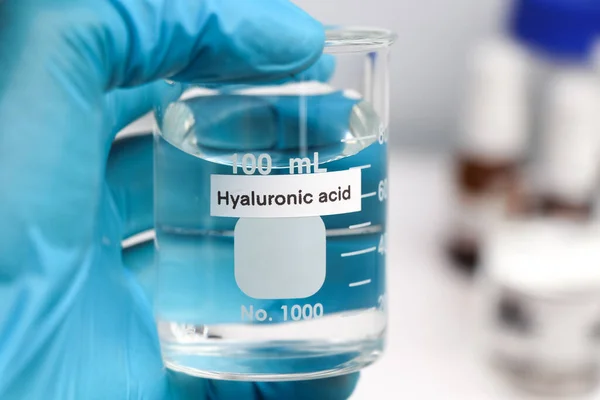 Hyaluronic Acid Chemical Ingredient Beauty Product Chemicals Used Laboratory Experiments — Foto Stock