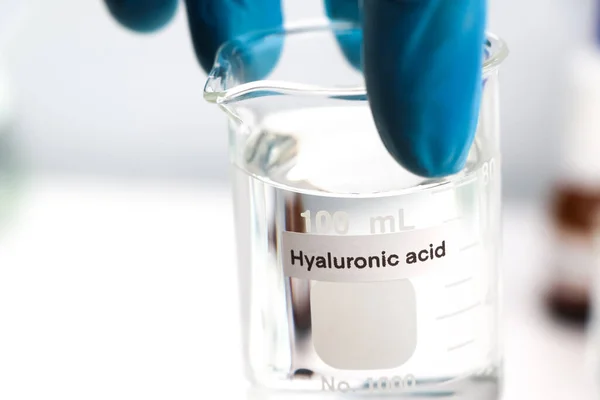 Ácido Hialurónico Ingrediente Químico Productos Belleza Productos Químicos Utilizados Experimentos — Foto de Stock