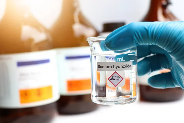 Sodium Hydroxide Glass Chemical Laboratory Industry — Foto Stock