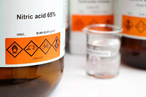 Acide Acétique Dans Verre Produit Chimique Laboratoire Dans Industrie — Photo