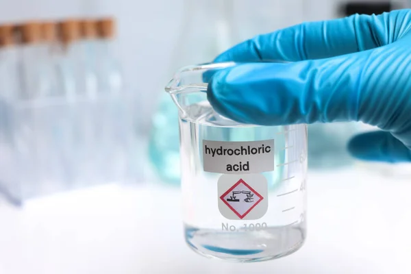 Hydrochloric Acid Glass Chemical Laboratory Industry — Foto Stock