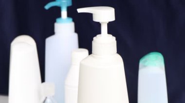 Bottles of cleaners are used to clean the house, hair cleaning product bottle