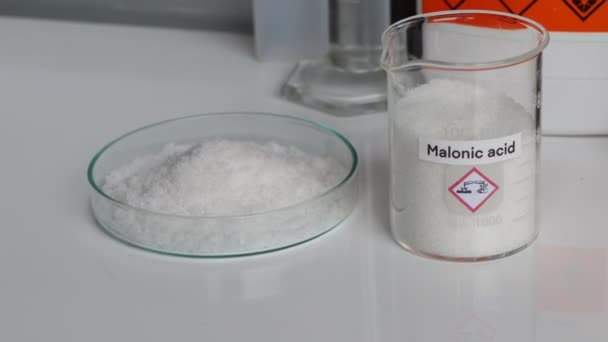 Malonic Acid Glass Chemical Laboratory Industry — ストック動画