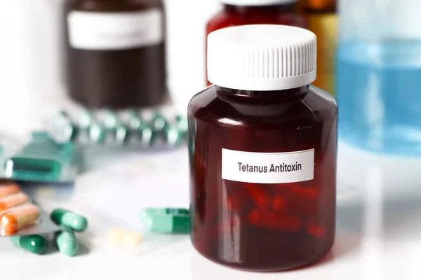 Tetanus Antitoxin in bottles,Medicines are used to treat sick people