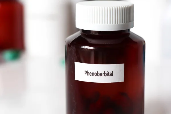 Phenobarbital Bottle Medicines Used Treat Sick People — Stock fotografie