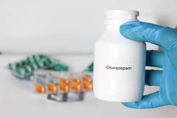 Clonazepam in bottle ,medicines are used to treat sick people.