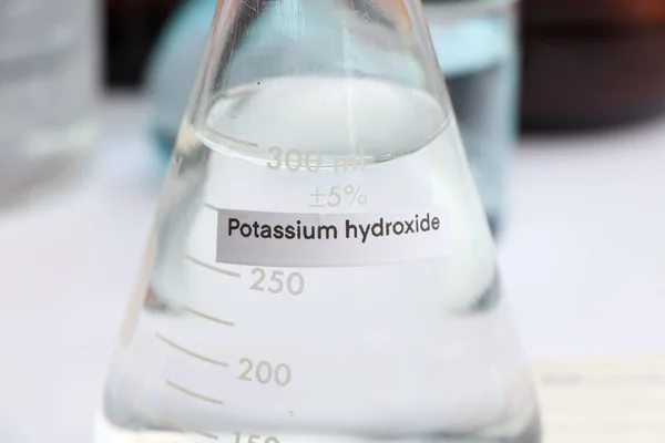 Potassium Hydroxide Glass Chemical Laboratory Industry — Foto Stock