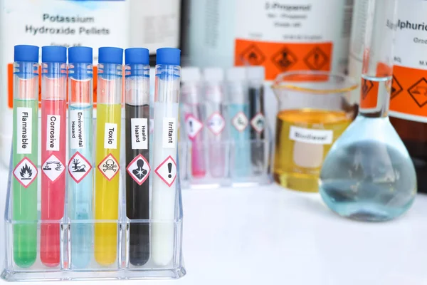 Chemical Symbol Test Tube Chemical Used Laboratory Industry — Stock Fotó