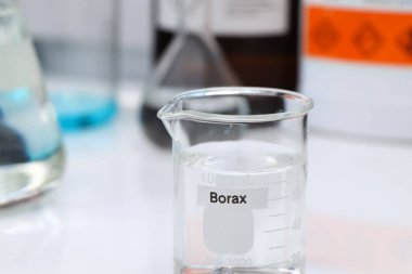 borax in glass, chemical in the laboratory and industry