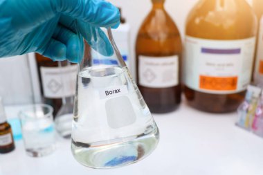 borax in glass, chemical in the laboratory and industry