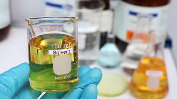 Solvent Chemical Used Laboratory Industry Flammable — Stockvideo