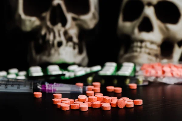 Pills and narcotics are dangerous to health or brain nervous system