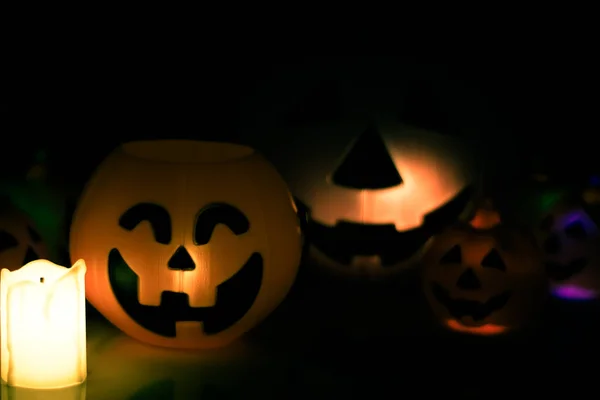 Sonrisa Calabaza Halloween Ojos Aterradores Para Noche Fiesta Día Halloween — Foto de Stock