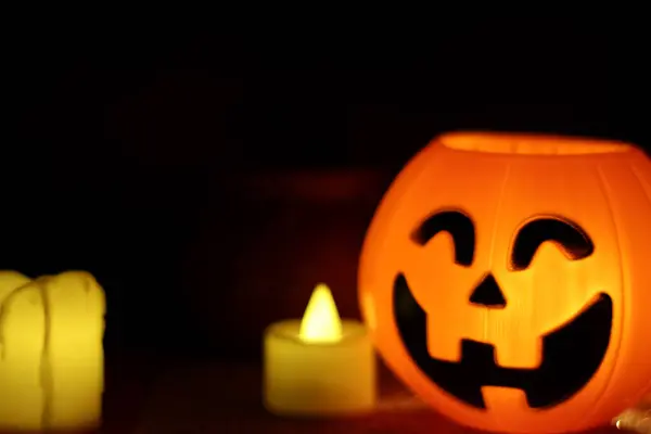 Sonrisa Calabaza Halloween Ojos Aterradores Para Noche Fiesta Día Halloween — Foto de Stock