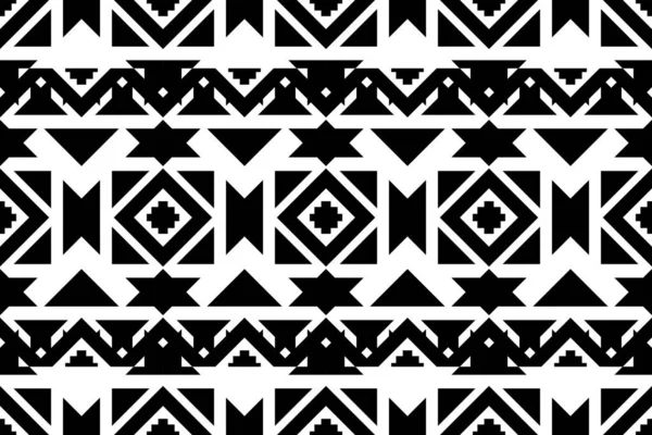 Illustrazioni Bianco Nero Disegno Con Motivi Geometrici Astratto Disegno Tessile — Foto Stock