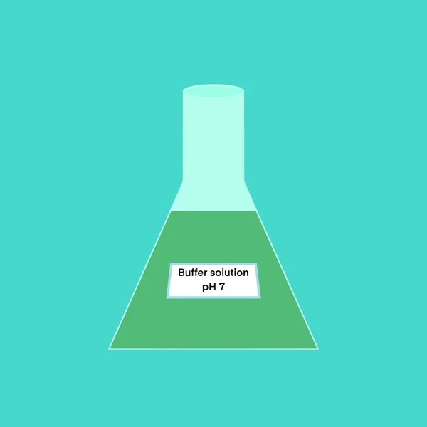 Ilustrace Buffer Roztok Skle Chemikálie Laboratoři Průmyslu Chemikálie Použité Analýze — Stock fotografie