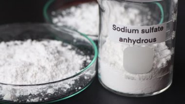 sodium sulfate anhydrous in glass, chemical in the laboratory and industry