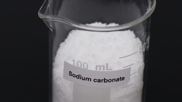 Carbonato Sódico Vidrio Químico Laboratorio Industria Sustancias Químicas Utilizadas Análisis — Vídeo de stock