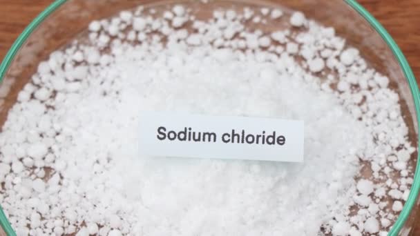 Cloruro Sodio Vidrio Química Laboratorio Industria Productos Químicos Utilizados Análisis — Vídeos de Stock