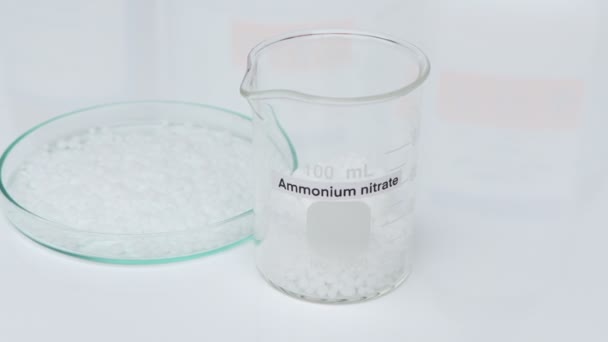 Nitrato Amonio Vidrio Productos Químicos Laboratorio Industria Productos Químicos Utilizados — Vídeos de Stock