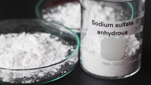 Sodium Sulfate Anhydrous Glass Chemical Laboratory Industry — Stockvideo