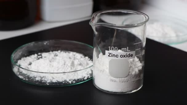 Zinc Oxide Glass Chemical Laboratory Industry — Stock videók