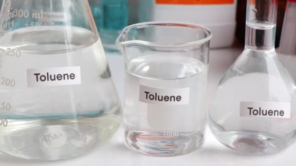 Toluene Glass Chemical Laboratory Industry — Stock video