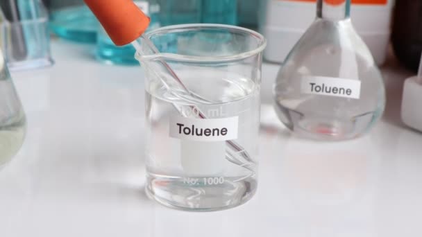 Toluene Glass Chemical Laboratory Industry — Stock video